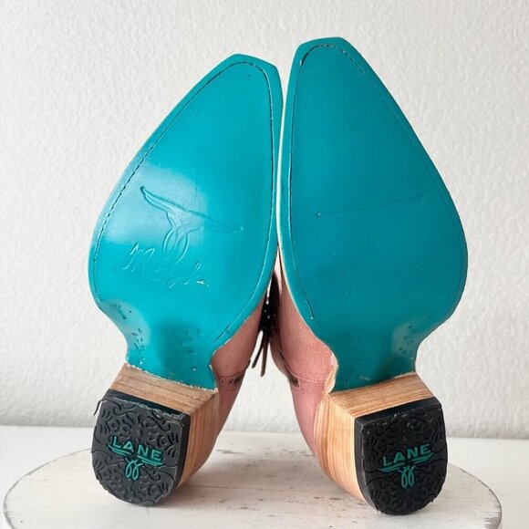 Lane SMOKESHOW Pink Cowboy Bootie Womens 9 Pink Leather Western Cowgirl Boots - Picture 8 of 11